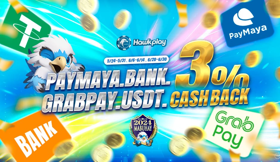 Paymaya.bank.grabpay.usdt only, 3% cash back details