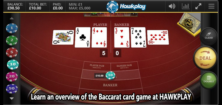 Learn an overview of the Baccarat card game at HAWKPLAY