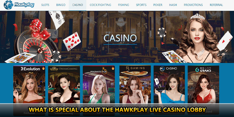 What is special about the Hawkplay live casino lobby?